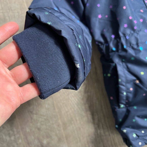 Girls Winter coat navy multicolored stars like new 6-7 years old - Picture 5 of 8